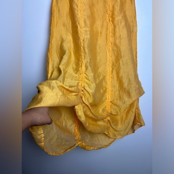 Cut Loose Baggies Linen Pull on minimalist boho adjustable Length cuffed skirt S - Picture 3 of 12